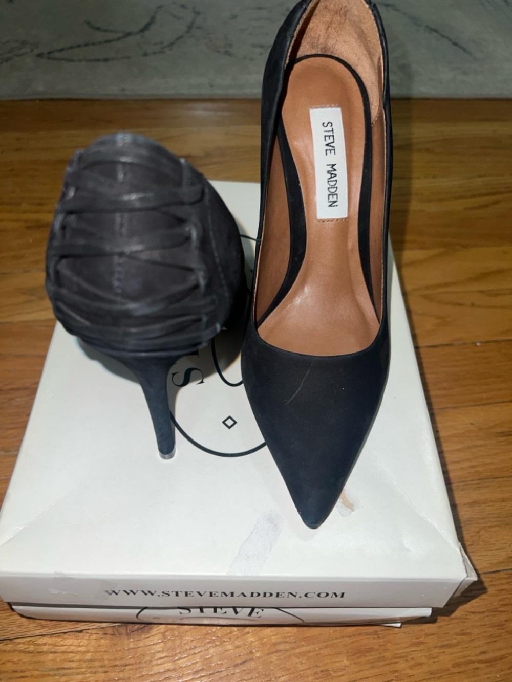 Steve Madden Black Suede  4" Women's Shoes